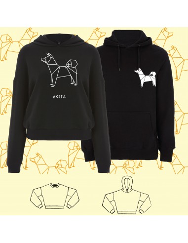 SWEATSHIRT ORIGAMI AKITA DOG