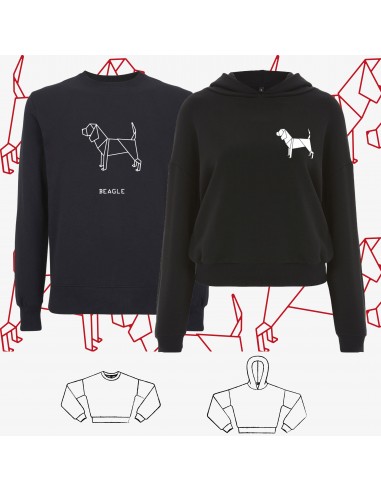 SWEATSHIRT ORIGAMI BEAGLE DOG