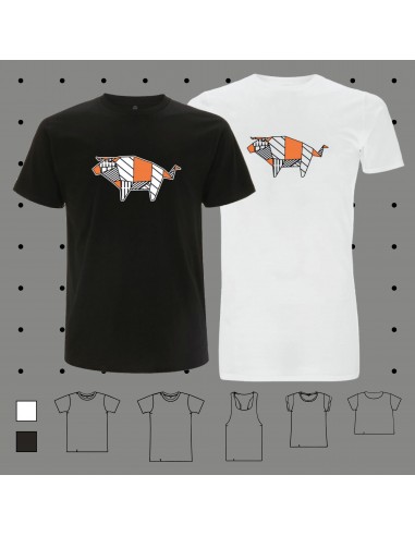 T-shirt ORIGAMI OX POP bue