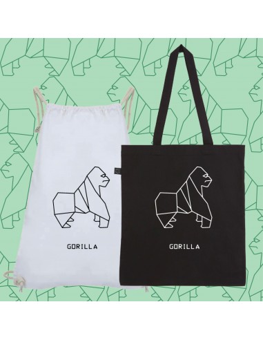 SHOPPER BAG BORSA SACCA ORIGAMI GORILLA