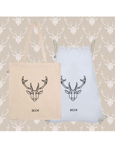 SHOPPER BAG and SACK ORIGAMI DEER FACE