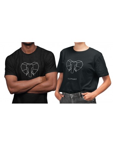 T-shirt ORIGAMI ELEPHANT FACE volto...