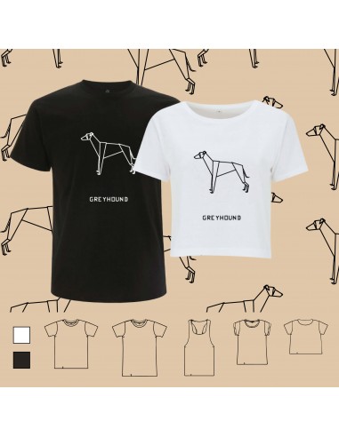 T-shirt ORIGAMI GREYHOUND cane LEVRIERO