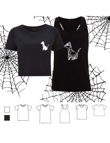 T-shirt ORIGAMI BLACK CAT HALLOWEEN...