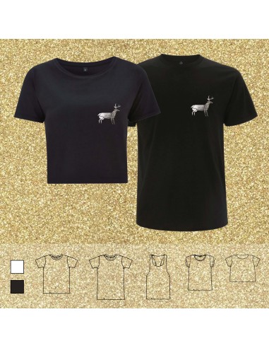 T-shirt ORIGAMI BLACK DEER reindeer...